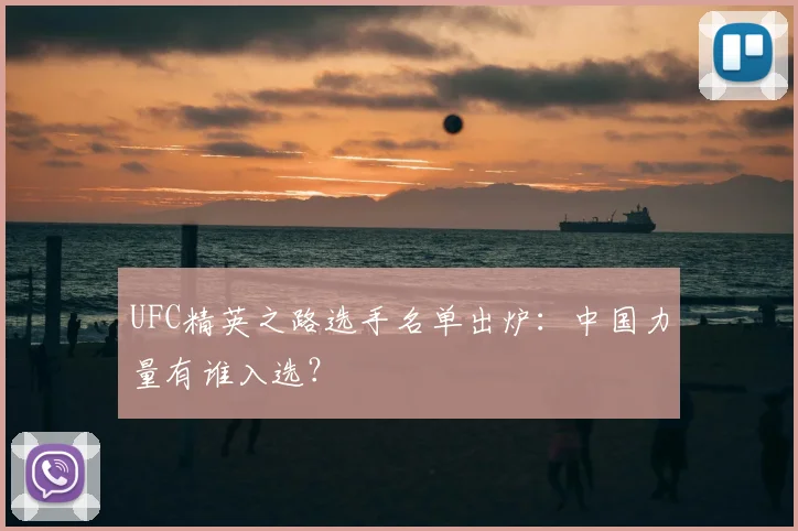 UFC精英之路选手名单出炉：中国力量有谁入选？
